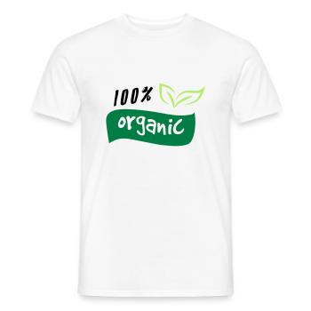 100% Organic Organic Green Logo Natur Öko Bio - Men's T-Shirt - white - Front - AI Model Male 178 dark (178cm)