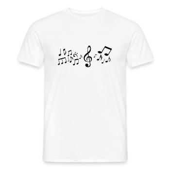 Melodie Musik Noten - Männer T-Shirt - Weiß - Vorne - AI Model Male 178 dark (178cm)