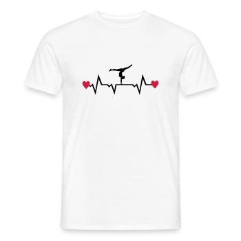 Gymnast, Gymnastics, Heartbeat & Hearts - Men's T-Shirt - white - Front - AI Model Male 178 dark (178cm)