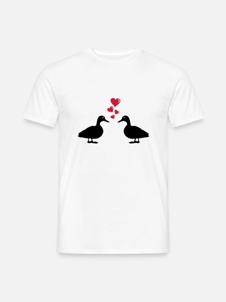 ducks_in_love_01 - Männer T-Shirt - Weiß