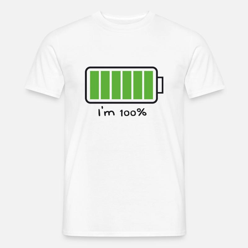 Ich bin 100% - Männer T-Shirt - Weiß