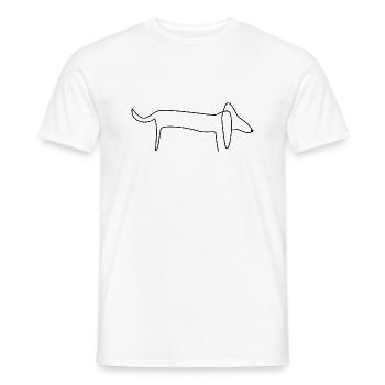 Dackel Dachshund Hundedog line art - Männer T-Shirt - Weiß - Vorne - AI Model Male 178 dark (178cm)