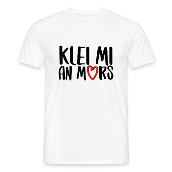 klei mi an mors Plattdeutsch platt Dialekt - Männer T-Shirt - Weiß - Vorne - AI Model Male 178 dark (178cm)