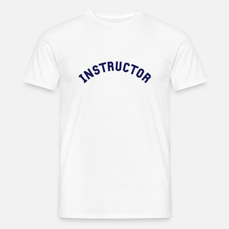 Design Print Instructor - Blau - Männer T-Shirt - Weiß