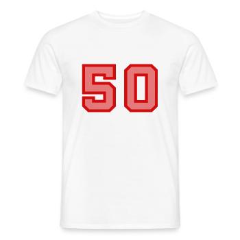 Cool Retro Retrostyle Numéro de maillot numéro de dos - T-shirt homme - blanc - Devant - AI Model Male 178 dark (178cm)