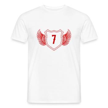 7 Nombre d’armoiries - T-shirt homme - blanc - Devant - AI Model Male 178 dark (178cm)