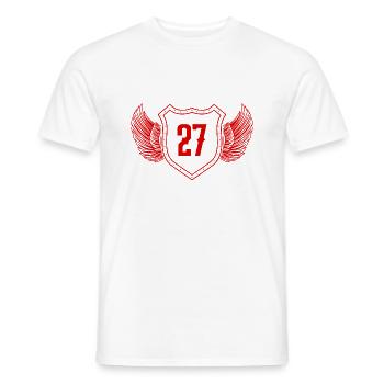 27 Zahl Wappen - Männer T-Shirt - Weiß - Vorne - AI Model Male 178 dark (178cm)
