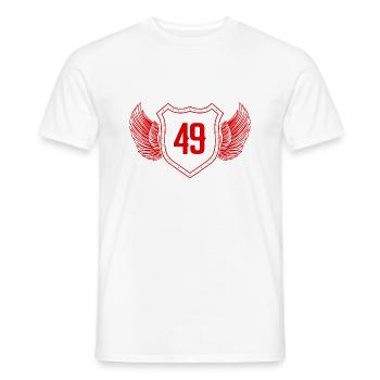 49 Zahl Wappen - Männer T-Shirt - Weiß - Vorne - AI Model Male 178 dark (178cm)
