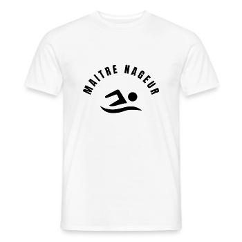 Collection Maitre Nageur - Profession - T-shirt homme - blanc - Devant - AI Model Male 178 dark (178cm)