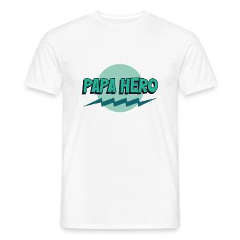 Papa Held - Männer T-Shirt - Weiß - Vorne - AI Model Male 178 dark (178cm)