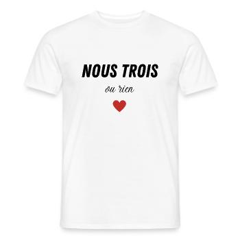 nous trois ou rien - T-shirt homme - blanc - Devant - AI Model Male 178 dark (178cm)