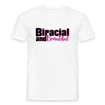Biracial And Beautiful 3 - Men's T-Shirt - white - Front - AI Model Male 178 dark (178cm)