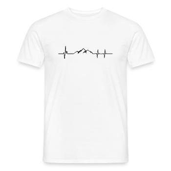 Montagne battement de cœur - T-shirt homme - blanc - Devant - AI Model Male 178 dark (178cm)