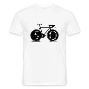 50 ans de speed cycling - T-shirt homme - blanc - Devant - AI Model Male 178 dark (178cm)