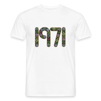 1971 50. Geburtstag Vintage Retro Geboren in - Männer T-Shirt - Weiß - Vorne - AI Model Male 178 dark (178cm)