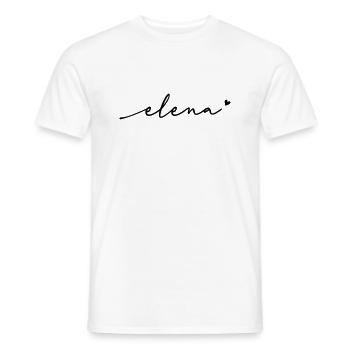 Elena Cursive Name - Men's T-Shirt - white - Front - AI Model Male 178 dark (178cm)
