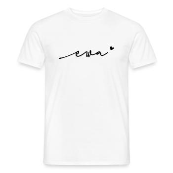 Nom cursif d’Ewa - T-shirt homme - blanc - Devant - AI Model Male 178 dark (178cm)