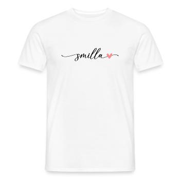 Smilla Name Calligraphy Font - Men's T-Shirt - white - Front - AI Model Male 178 dark (178cm)