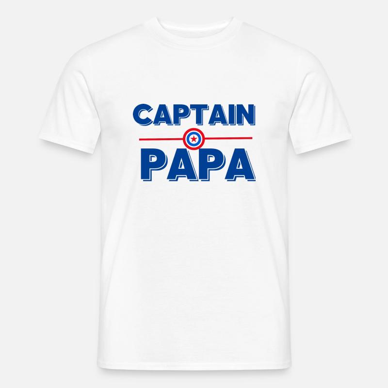 Captain Dad - Papa Geschenkidee - Männer T-Shirt - Weiß