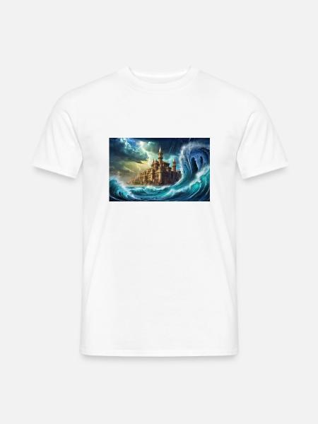 gruselige mythische Orte – Der Untergang von Atlantis - Männer T-Shirt - Weiß