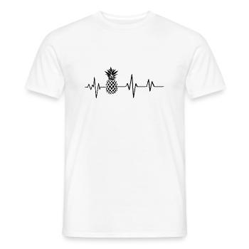 Pineapple heartbeat - Men's T-Shirt - white - Front - AI Model Male 178 dark (178cm)
