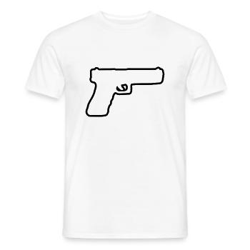 Conception du pistolet 01 - T-shirt homme - blanc - Devant - AI Model Male 178 dark (178cm)