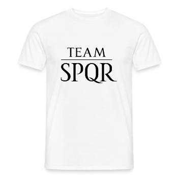 Équipe SPQR logo vecteur foncé - T-shirt homme - blanc - Devant - AI Model Male 178 dark (178cm)