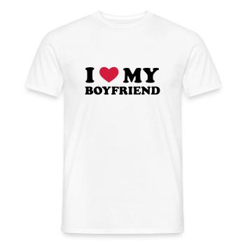 I Love My Boyfriend - Men's T-Shirt - white - Front - AI Model Male 178 dark (178cm)