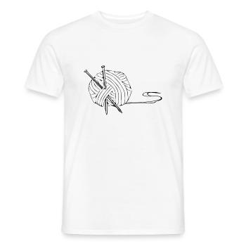 Stricken Stricknadeln wolle Geschenkidee Geschenk - Männer T-Shirt - Weiß - Vorne - AI Model Male 178 dark (178cm)