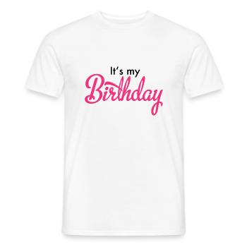 birthday - Men's T-Shirt - white - Front - AI Model Male 178 dark (178cm)