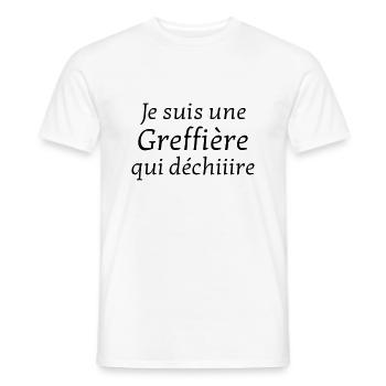 greffier / greffe / tribunal / justice / juge - T-shirt homme - blanc - Devant - AI Model Male 178 dark (178cm)