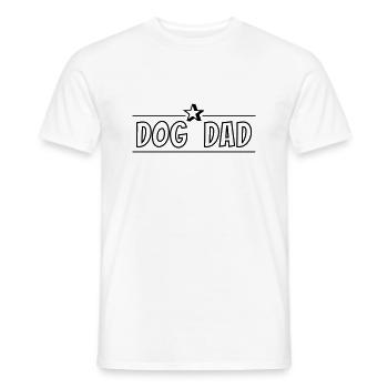 Dog Dad (Dog Dad cartoon style text motif, 1c) - Men's T-Shirt - white - Front - AI Model Male 178 dark (178cm)