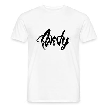 andy - Männer T-Shirt - Weiß - Vorne - AI Model Male 178 dark (178cm)