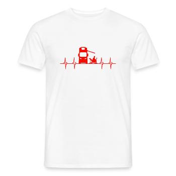 Camping Heartbeat ECG Motorhome Camper - Men's T-Shirt - white - Front - AI Model Male 178 dark (178cm)