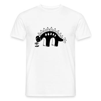 Süße kleine Blume riechender Dinosaurier - Männer T-Shirt - Weiß - Vorne - AI Model Male 178 dark (178cm)