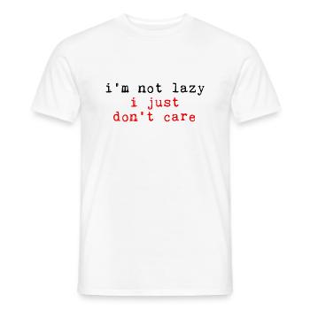Je ne suis pas paresseux, je m’en fiche 4 - T-shirt homme - blanc - Devant - AI Model Male 178 dark (178cm)