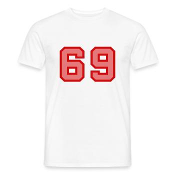 Cool Retro Retrostyle Numéro de maillot numéro de dos - T-shirt homme - blanc - Devant - AI Model Male 178 dark (178cm)