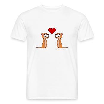 Meerkat Comic Couple Amour - T-shirt homme - blanc - Devant - AI Model Male 178 dark (178cm)