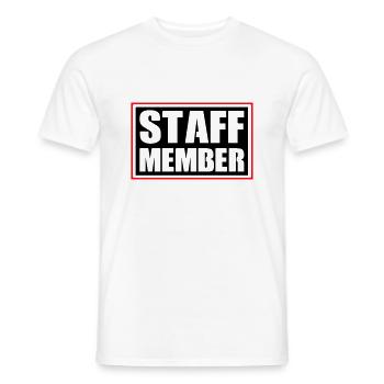 Membres du personnel - T-shirt homme - blanc - Devant - AI Model Male 178 dark (178cm)