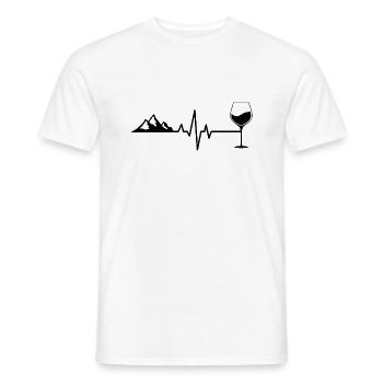 Mountains, climbers, nature, adventure, wine - Men's T-Shirt - white - Front - AI Model Male 178 dark (178cm)