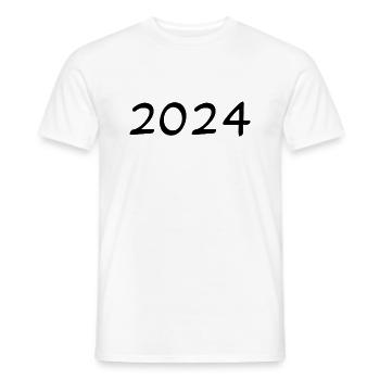 2024. NOËL. ANNEE. ANNIVERSAIRE. RETRAITE. PAPA - T-shirt homme - blanc - Devant - AI Model Male 178 dark (178cm)