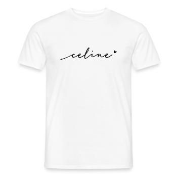 Celine Cursive Name - Men's T-Shirt - white - Front - AI Model Male 178 dark (178cm)