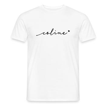 Coline Cursive Name - Men's T-Shirt - white - Front - AI Model Male 178 dark (178cm)