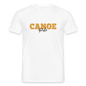 Bannière de slogan de canoë-polo - Kanupolo - T-shirt homme - blanc - Devant - AI Model Male 178 dark (178cm)