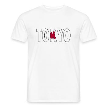 Tokio in Nationalfarben - Männer T-Shirt - Weiß - Vorne - AI Model Male 178 dark (178cm)