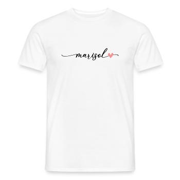 Marisol Name Calligraphy Font - Men's T-Shirt - white - Front - AI Model Male 178 dark (178cm)