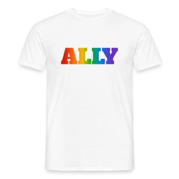 Gay Pride Ally - Men's T-Shirt - white - Front - AI Model Male 178 dark (178cm)