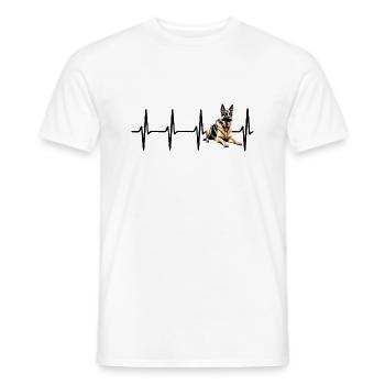 Heartbeat German Shepherd - Men's T-Shirt - white - Front - AI Model Male 178 dark (178cm)