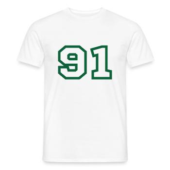 Number 91 Sport - Men's T-Shirt - white - Front - AI Model Male 178 dark (178cm)