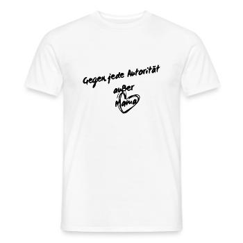 Against any authority except mom - Men's T-Shirt - white - Front - AI Model Male 178 dark (178cm)